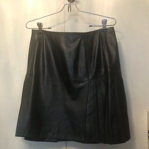 Vintage Pleated leather skirt